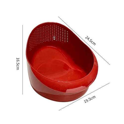 大容量淘米瀝水籃廚房新款淘米客廳茶幾水果盤家用菜籃洗菜盆