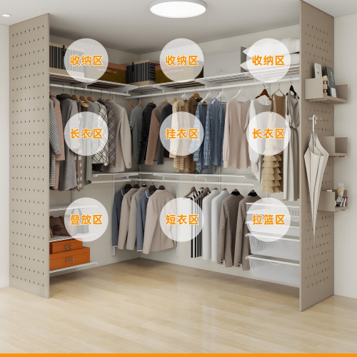 步入式金屬衣櫃衣帽間開放式衣櫃貨架可臥室家用衣櫥置物鋼