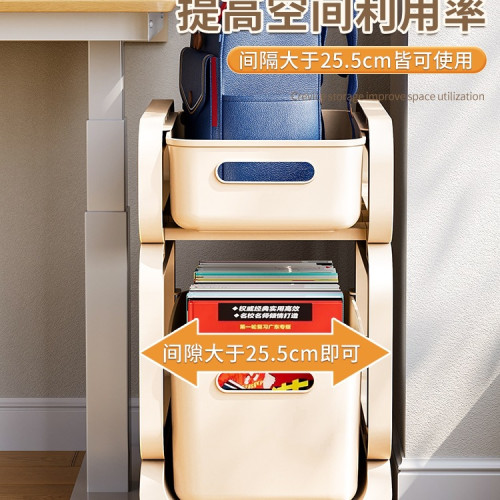 書包置物架可移動小推車書本收納架家用多層學生放書包滑輪櫃 書包置物架可移動小推車書本收納架家用多層學生放書包滑輪櫃