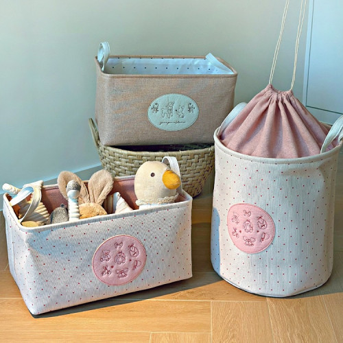 布藝刺綉收納箱車用零食雜物收納筐衣服束口防塵髒衣桶陽台髒衣桶 布藝刺綉收納箱車用零食雜物收納筐衣服束口防塵髒衣桶陽台髒衣桶