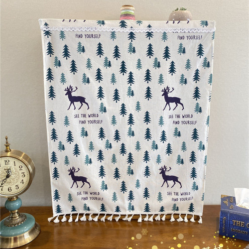 魔術貼鞋架櫥櫃棉麻布藝半簾自粘遮醜布簾廚房防塵遮擋檔簾