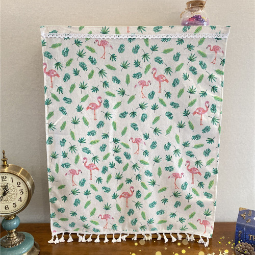 魔術貼鞋架櫥櫃棉麻布藝半簾自粘遮醜布簾廚房防塵遮擋檔簾