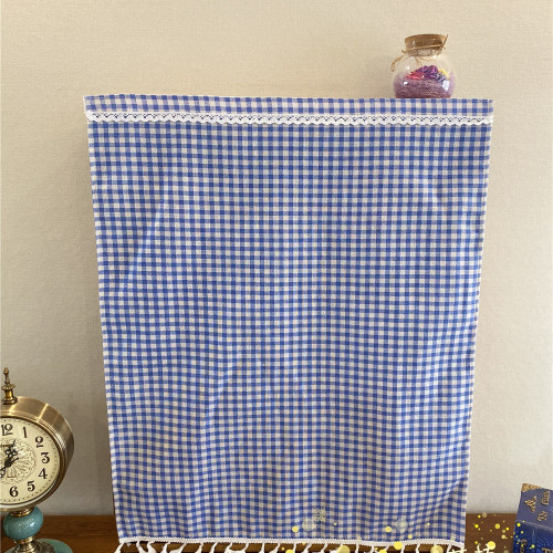 魔術貼鞋架櫥櫃棉麻布藝半簾自粘遮醜布簾廚房防塵遮擋檔簾