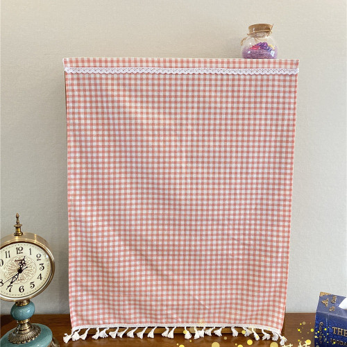 魔術貼鞋架櫥櫃棉麻布藝半簾自粘遮醜布簾廚房防塵遮擋檔簾