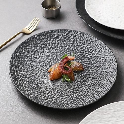 陶瓷牛排餐盤感西餐盤子圓形盤家用牛扒盤意面盤酒店個性菜盤 陶瓷牛排餐盤感西餐盤子圓形盤家用牛扒盤意面盤酒店個性菜盤