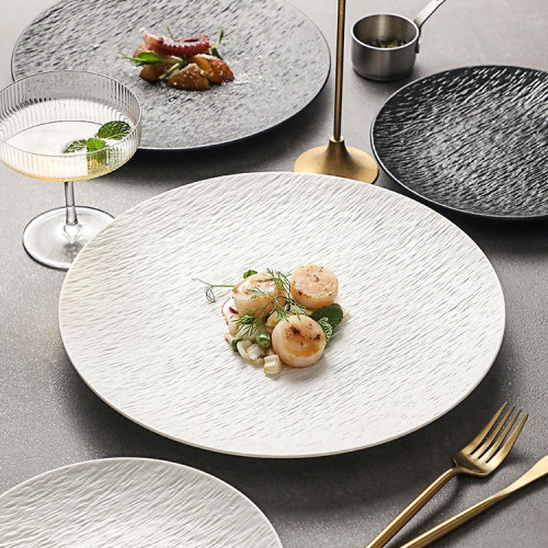 陶瓷牛排餐盤感西餐盤子圓形盤家用牛扒盤意面盤酒店個性菜盤 陶瓷牛排餐盤感西餐盤子圓形盤家用牛扒盤意面盤酒店個性菜盤