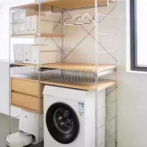 洗衣機上方置物架落地多層陽台儲物架貓砂盆置物架衛生間收納架 洗衣機上方置物架落地多層陽台儲物架貓砂盆置物架衛生間收納架