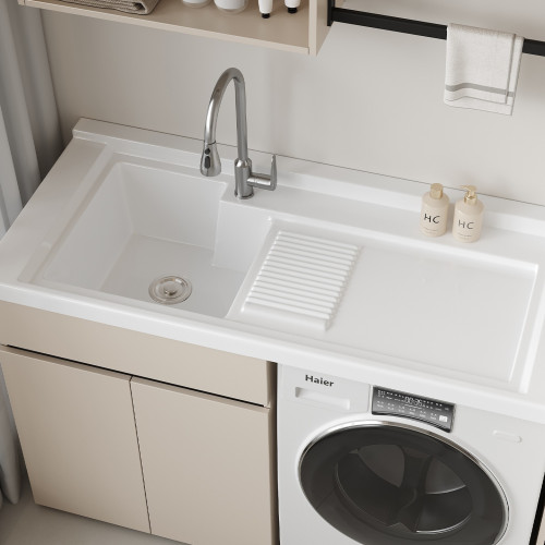 蜂窩鋁洗衣機櫃組合滾筒洗衣槽池台帶搓板一體陽台洗衣櫃伴 蜂窩鋁洗衣機櫃組合滾筒洗衣槽池台帶搓板一體陽台洗衣櫃伴