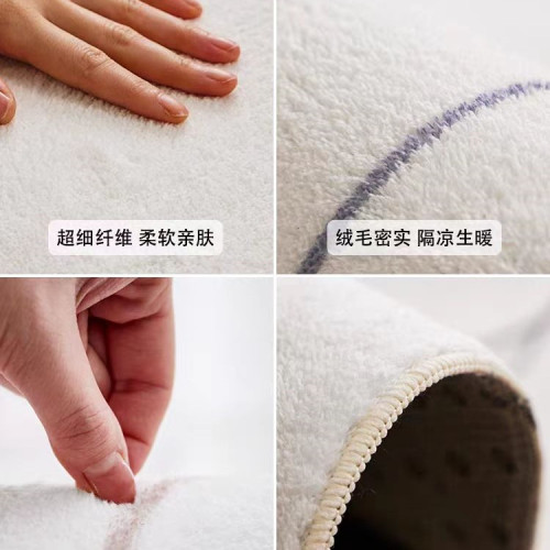 輕奢奶油風臥室地毯主臥房間床邊毯民宿地墊床前腳墊可機洗棉