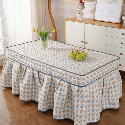 長方形烤火桌罩套桌布罩桌罩取暖桌電爐罩茶幾電暖爐套裙擺款定