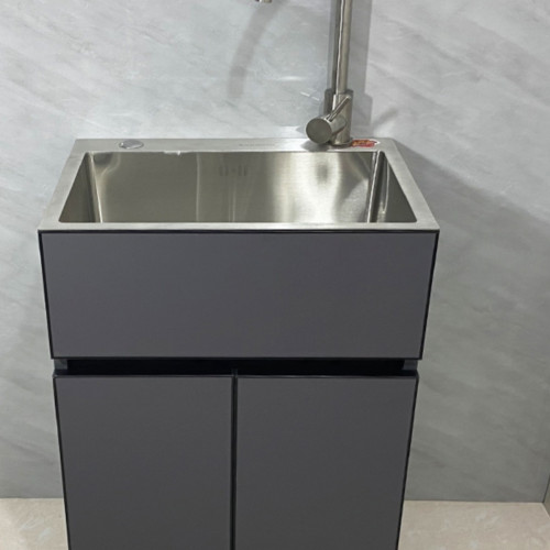 304不鏽鋼水槽戶外一體 陽台太空鋁洗衣櫃洗手池落地家用浴室櫃 304不鏽鋼水槽戶外一體 陽台太空鋁洗衣櫃洗手池落地家用浴室櫃