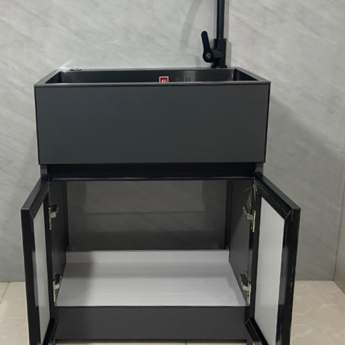 304不鏽鋼水槽戶外一體 陽台太空鋁洗衣櫃洗手池落地家用浴室櫃 304不鏽鋼水槽戶外一體 陽台太空鋁洗衣櫃洗手池落地家用浴室櫃