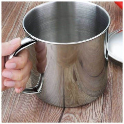 304不綉鏽鋼水杯大號蓋把手柄鐵幼兒園缸子茶杯家用喝水口杯帶有