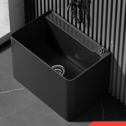 2025新款家用黑色陶瓷拖把池陽台拖把盆衛生間洗拖布池大號墩布池