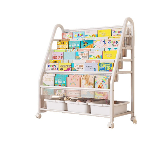 兒童書架繪本架可移動玩具收納架寶寶書櫃置物架子落地多層閲讀架 兒童書架繪本架可移動玩具收納架寶寶書櫃置物架子落地多層閲讀架