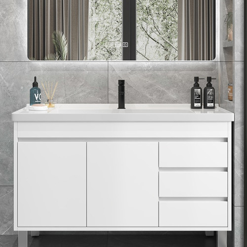 落地式浴室櫃下半部不帶鏡櫃衛生間陶瓷一體盆洗手臉池臉盆洗漱台