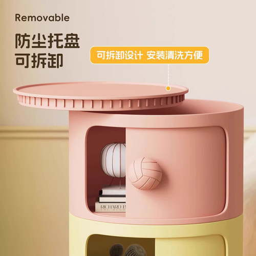 奶油風床頭櫃家用臥室置物架2025可愛創意收納櫃小型圓形櫃子 奶油風床頭櫃家用臥室置物架2025可愛創意收納櫃小型圓形櫃子