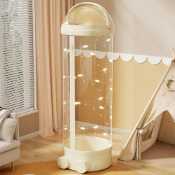 娃娃收納桶毛絨玩具收納大容量透明圓柱筐裝玩公仔偶的整理箱