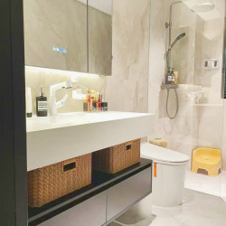 衛生間編織收納筐浴室櫃下雜物收納籃仿藤編中古風儲物籃子可定