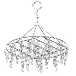 晾襪子衣架多夾子防風家用圓盤特粗不鏽鋼晾衣夾掛鉤曬衣架無