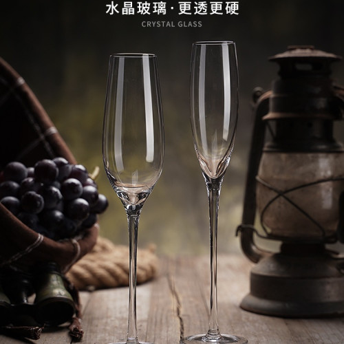 歐式香檳杯6衹套裝創意水晶玻璃紅酒杯高腳杯一對起泡酒杯2個禮盒 歐式香檳杯6衹套裝創意水晶玻璃紅酒杯高腳杯一對起泡酒杯2個禮盒