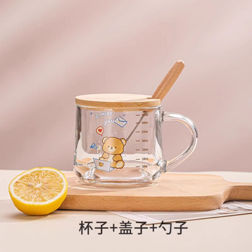 杯子刻度牛奶杯早餐杯可愛微波爐可加熱燕麥杯兒童玻璃女生麥片無 杯子刻度牛奶杯早餐杯可愛微波爐可加熱燕麥杯兒童玻璃女生麥片無