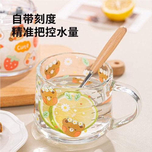 杯子刻度牛奶杯早餐杯可愛微波爐可加熱燕麥杯兒童玻璃女生麥片無 杯子刻度牛奶杯早餐杯可愛微波爐可加熱燕麥杯兒童玻璃女生麥片無