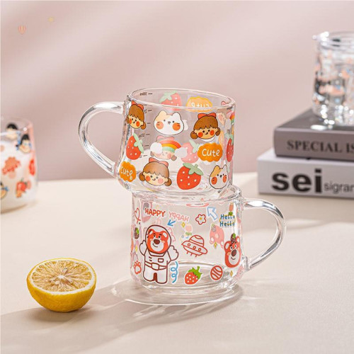 杯子刻度牛奶杯早餐杯可愛微波爐可加熱燕麥杯兒童玻璃女生麥片無 杯子刻度牛奶杯早餐杯可愛微波爐可加熱燕麥杯兒童玻璃女生麥片無