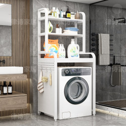 洗衣機置物架落地式滾筒波輪上方收納架家用陽台多功能免打孔架子