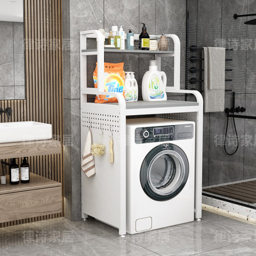 洗衣機置物架落地式滾筒波輪上方收納架家用陽台多功能免打孔架子 洗衣機置物架落地式滾筒波輪上方收納架家用陽台多功能免打孔架子
