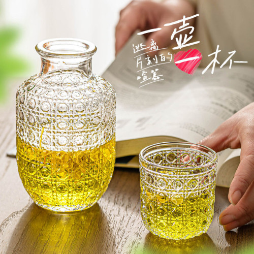 玻璃冷水壺ins風高顔值夏季涼水壺家用帶水杯一人飲泡茶壺套裝無 玻璃冷水壺ins風高顔值夏季涼水壺家用帶水杯一人飲泡茶壺套裝無