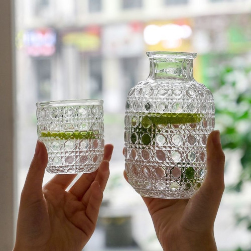 玻璃冷水壺ins風高顔值夏季涼水壺家用帶水杯一人飲泡茶壺套裝無 玻璃冷水壺ins風高顔值夏季涼水壺家用帶水杯一人飲泡茶壺套裝無