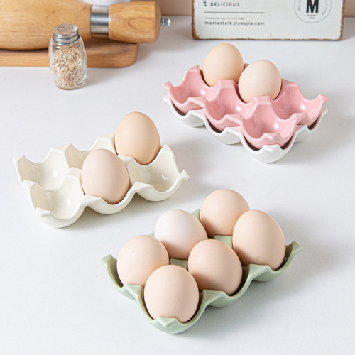 高顔值家用雞蛋托6格放雞蛋收納架可愛陶瓷廚房整理拍照道具韓式 高顔值家用雞蛋托6格放雞蛋收納架可愛陶瓷廚房整理拍照道具韓式
