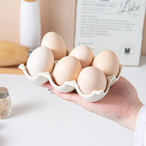 高顔值家用雞蛋托6格放雞蛋收納架可愛陶瓷廚房整理拍照道具韓式 高顔值家用雞蛋托6格放雞蛋收納架可愛陶瓷廚房整理拍照道具韓式