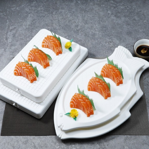 刺身冰盤塑膠長方形魚生冰板圓形三文魚冰碟注水刺身盤子商用 刺身冰盤塑膠長方形魚生冰板圓形三文魚冰碟注水刺身盤子商用