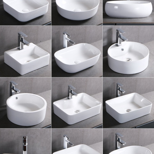 台上盆小陽台單孔洗手盆陶瓷洗臉盆池衛生間台盆家用臉盆方形 台上盆小陽台單孔洗手盆陶瓷洗臉盆池衛生間台盆家用臉盆方形