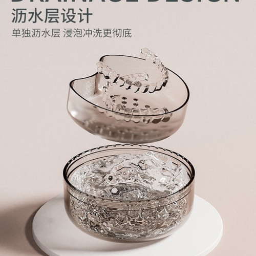 保持器收納盒密封浸泡清洗盒正畸牙齒矯正器假牙盒可攜式隱形牙套盒 保持器收納盒密封浸泡清洗盒正畸牙齒矯正器假牙盒可攜式隱形牙套盒