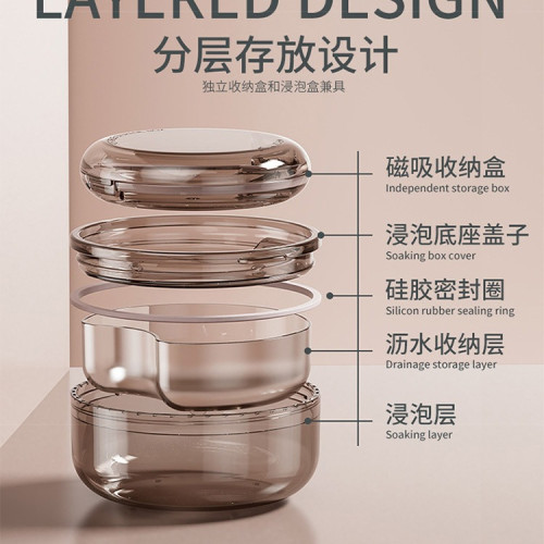 保持器收納盒密封浸泡清洗盒正畸牙齒矯正器假牙盒可攜式隱形牙套盒 保持器收納盒密封浸泡清洗盒正畸牙齒矯正器假牙盒可攜式隱形牙套盒