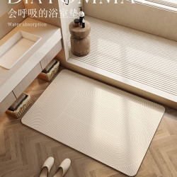 浴室矽藻泥地墊強吸水可愛卡通衛生間門口防摔防滑腳墊子絹花