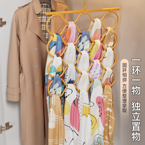 絲巾收納架家用領帶絲襪整理掛帽多功能矽膠無痕防滑衣架 絲巾收納架家用領帶絲襪整理掛帽多功能矽膠無痕防滑衣架