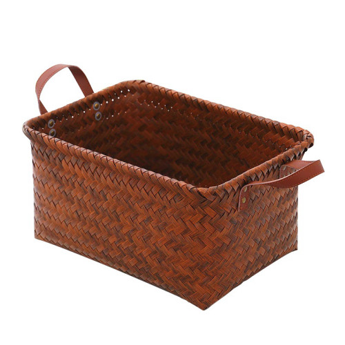 美式收納筐手工防水復古髒衣服籃臥室衣櫃仿藤編織零食玩具收納盒 美式收納筐手工防水復古髒衣服籃臥室衣櫃仿藤編織零食玩具收納盒
