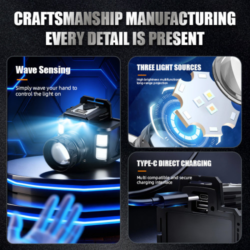 新款白雷射強光遠射頭燈USB充電戶外夜釣數顯LED續航變焦頭燈 新款白雷射強光遠射頭燈USB充電戶外夜釣數顯LED續航變焦頭燈