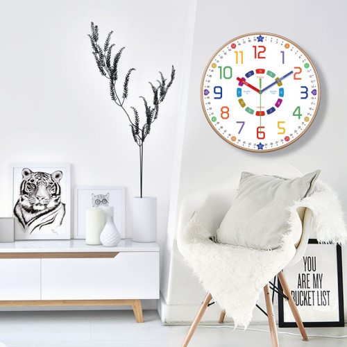 學習掛鍾鍾表客廳家用臥室學生兒童房掛牆免打孔時鍾靜音機芯大氣 學習掛鍾鍾表客廳家用臥室學生兒童房掛牆免打孔時鍾靜音機芯大氣