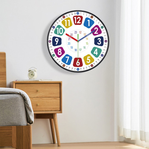 學習掛鍾鍾表客廳家用臥室學生兒童房掛牆免打孔時鍾靜音機芯大氣 學習掛鍾鍾表客廳家用臥室學生兒童房掛牆免打孔時鍾靜音機芯大氣