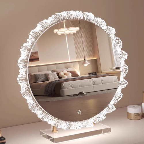 鏡子化妝鏡帶燈led異形桌上型桌面梳妝台旋轉梳妝鏡觸控美妝鏡輕奢 鏡子化妝鏡帶燈led異形桌上型桌面梳妝台旋轉梳妝鏡觸控美妝鏡輕奢