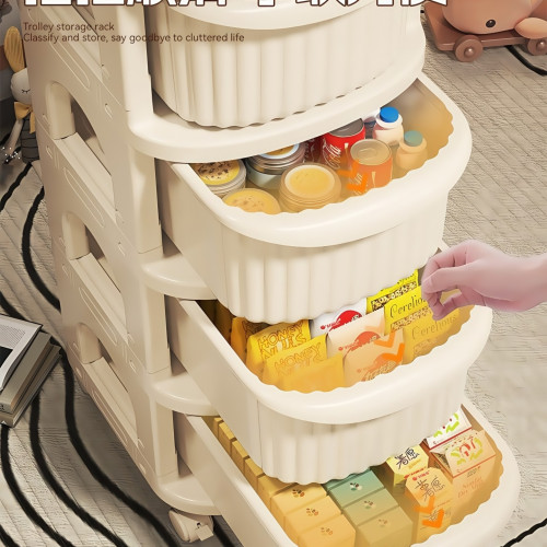 小推車置物架多層落地抽屜式嬰兒用品玩具零食收納架子客廳收納櫃 小推車置物架多層落地抽屜式嬰兒用品玩具零食收納架子客廳收納櫃