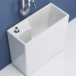 家用陶瓷迷你拖把池超窄陽台衛生間墩布池小號小水槽