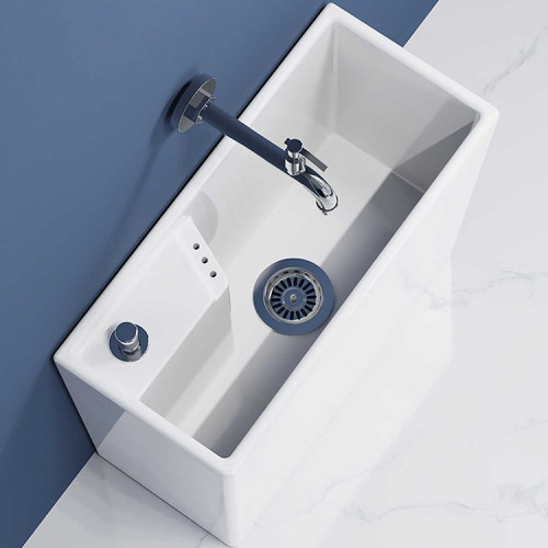 家用陶瓷迷你拖把池超窄陽台衛生間墩布池小號小水槽 家用陶瓷迷你拖把池超窄陽台衛生間墩布池小號小水槽