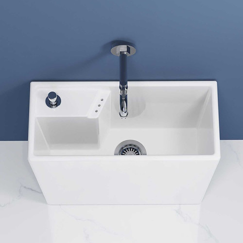 家用陶瓷迷你拖把池超窄陽台衛生間墩布池小號小水槽 家用陶瓷迷你拖把池超窄陽台衛生間墩布池小號小水槽