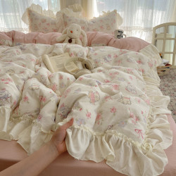 a類母嬰級純棉雙層紗四件套被套2025新款被罩宿舍床上三件套4